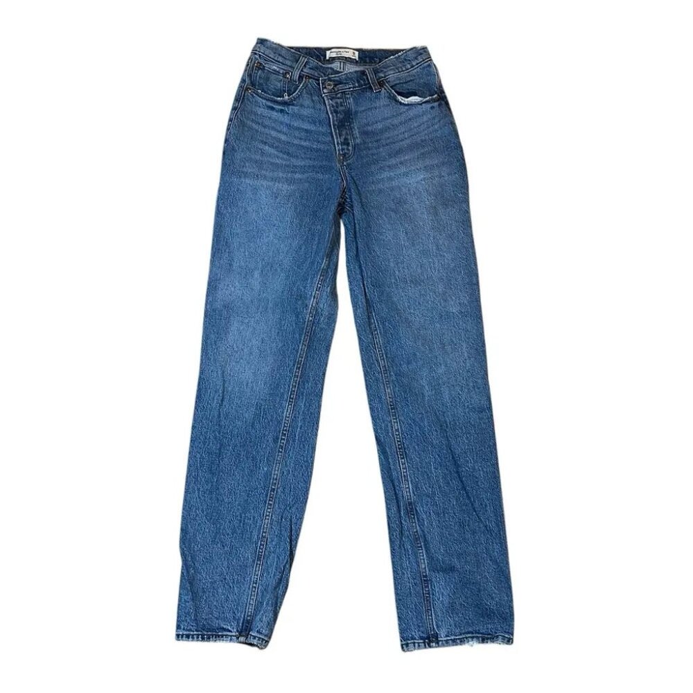 NWOT Abercrombie The 90s Straight Ultra High Rise Curve Love Jeans Size 27P